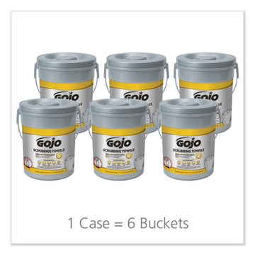 GOJO® Scrubbing Towels, Hand Cleaning, Silver-yellow, 10 1-2 X 12, 72-bucket, 6-carton freeshipping - TVN Wholesale
